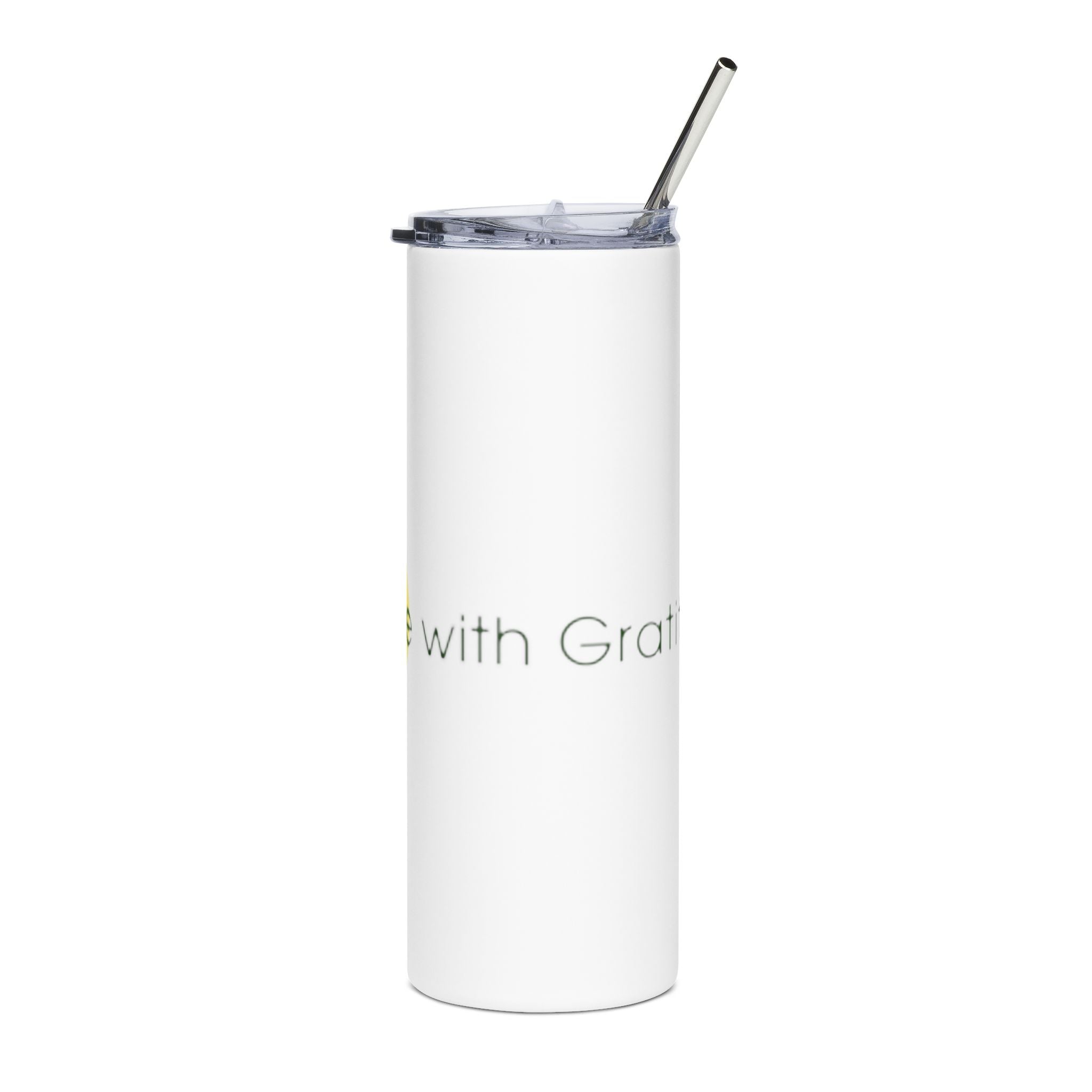 Inspirational Stainless Steel Tumbler - 20oz "Live with Gratitude"