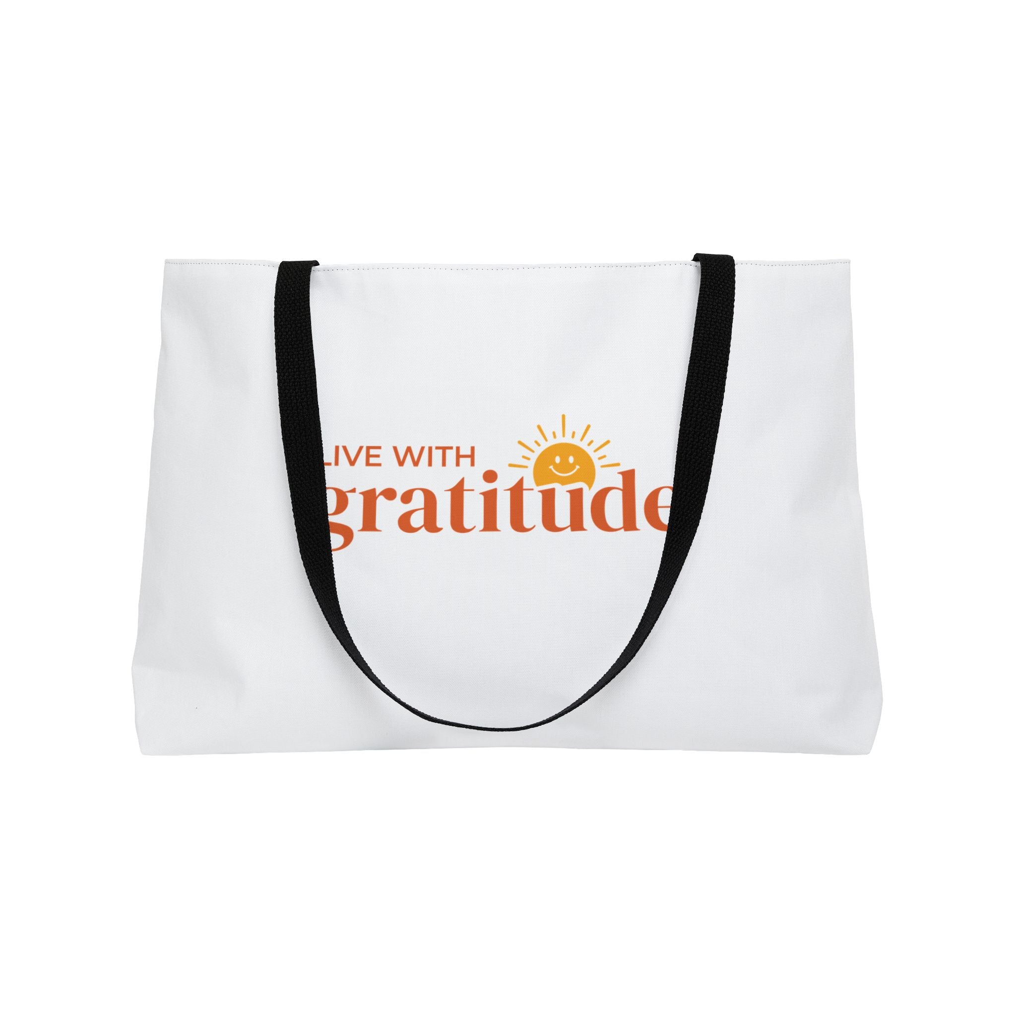 Live with Gratitude Zippered Canvas Tote Bag