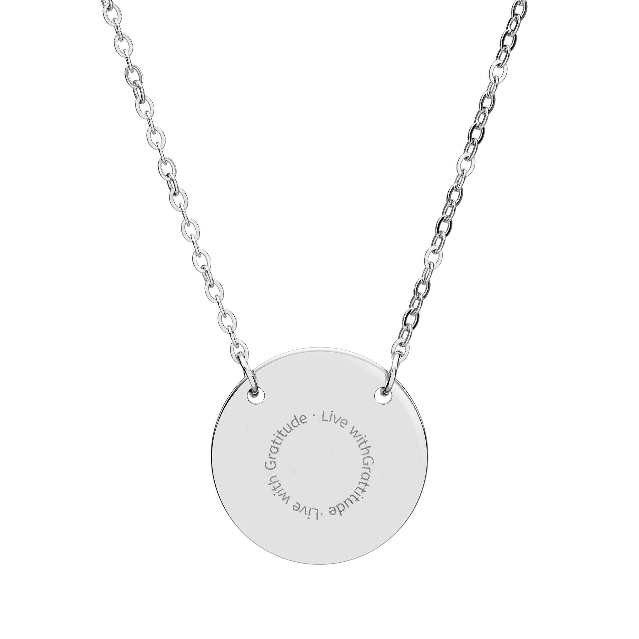 Engraved Circle Necklace — Personalized Minimalist Disc Pendant