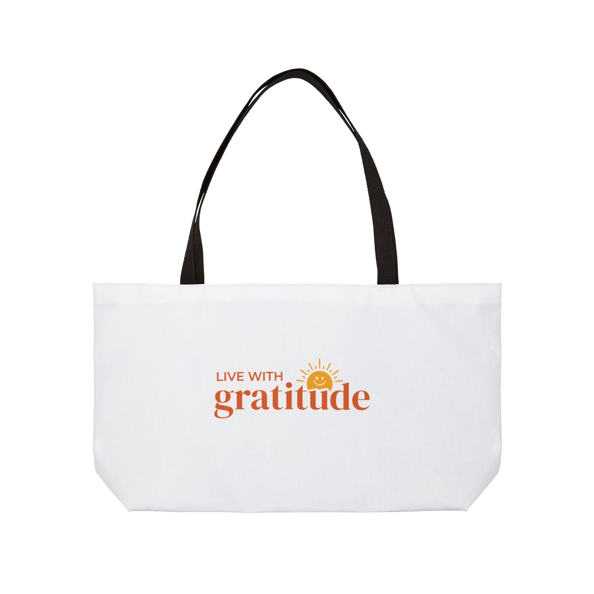 Live with Gratitude Zippered Canvas Tote Bag