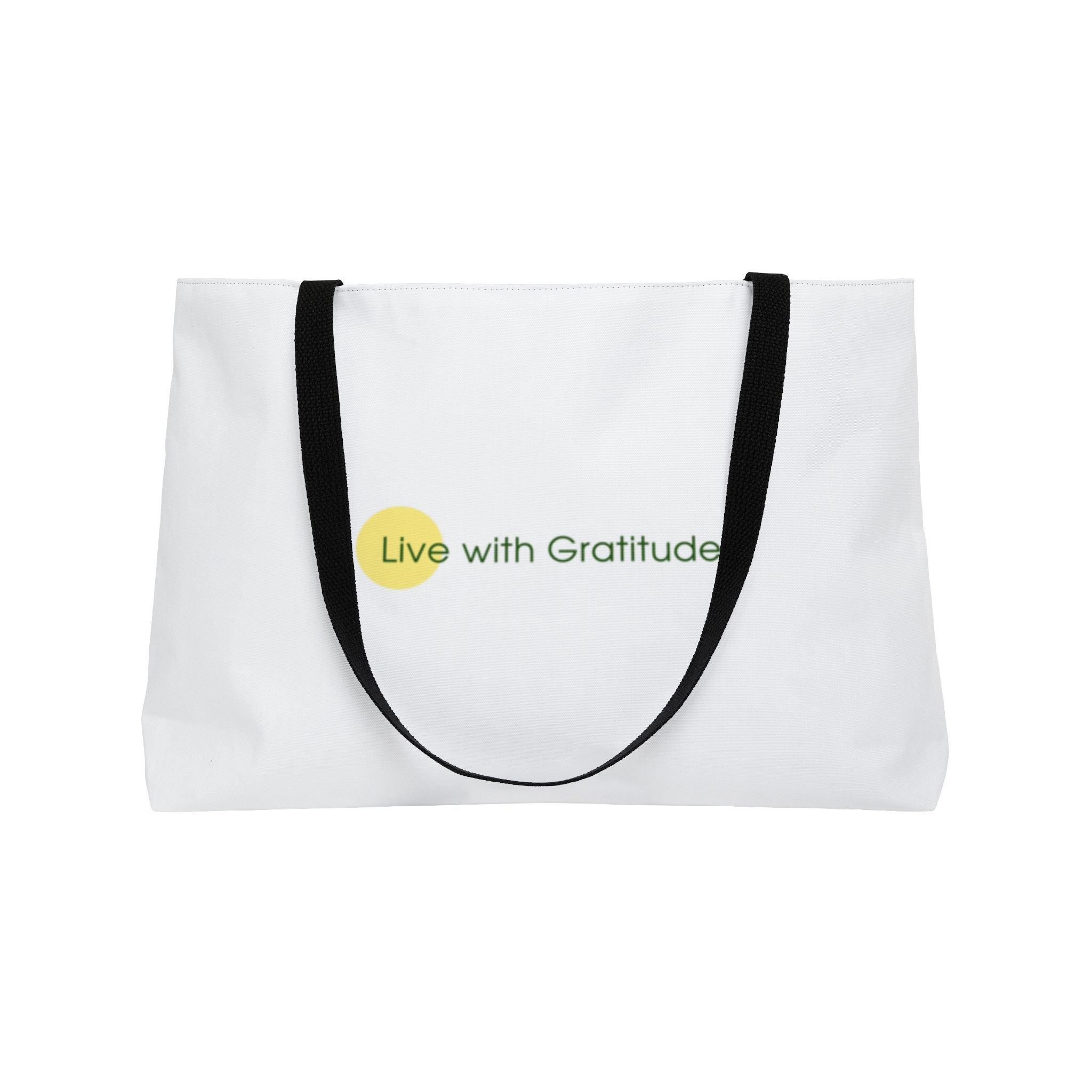 Live with Gratitude Zippered Canvas Tote Bag