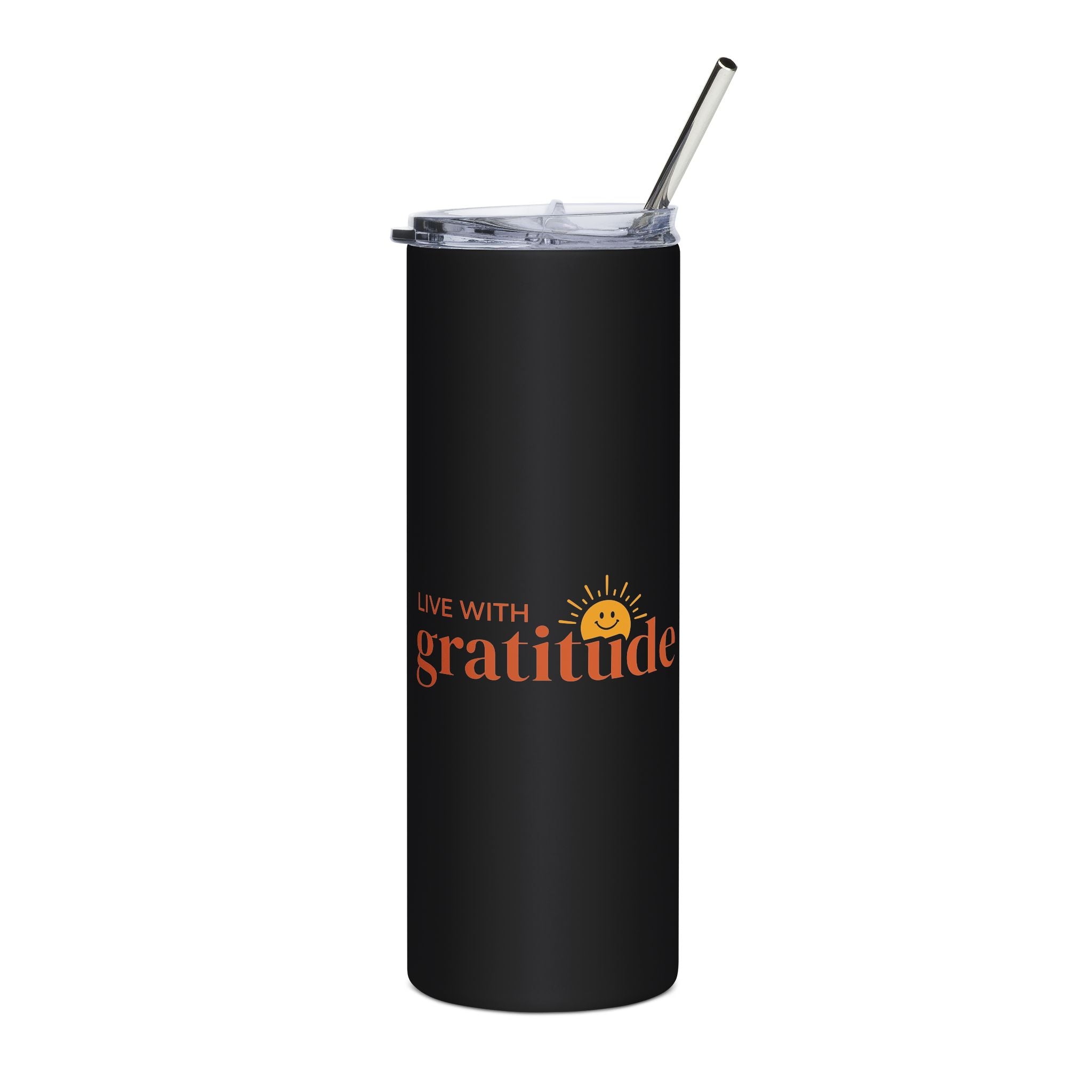 Inspirational Stainless Steel Tumbler - 20oz "Live with Gratitude"