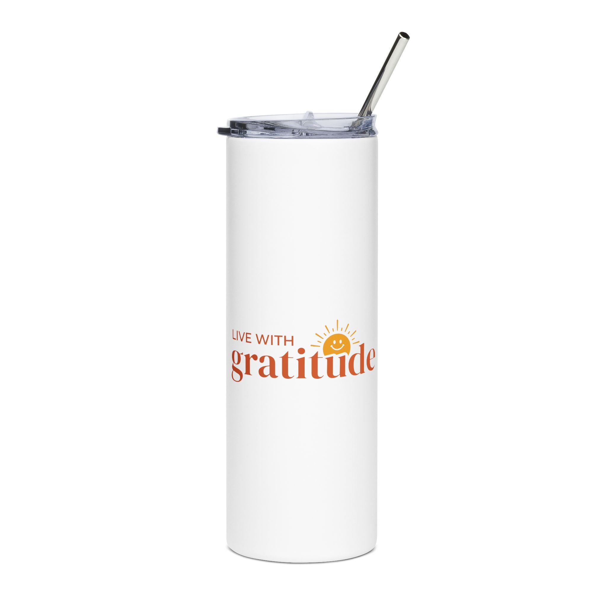 Inspirational Stainless Steel Tumbler - 20oz "Live with Gratitude"